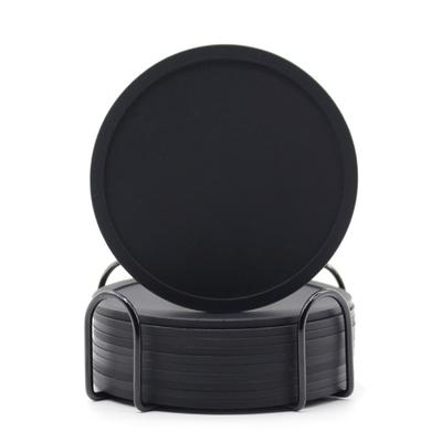 12 Pcs Silicone Coasters Round Beverage Coaster Set Suitable For Beverage Bar Coasters Beverage Holder Pad Decor With Iron Frame