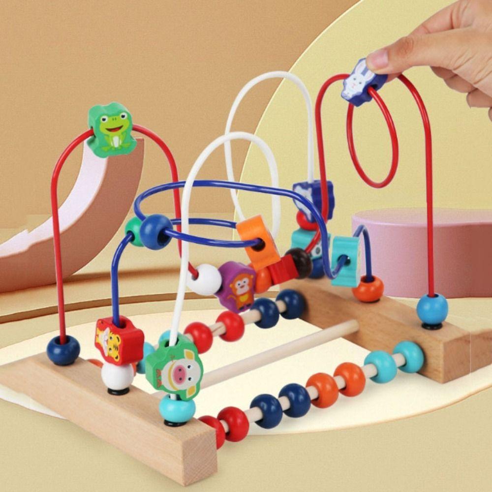 Math Puzzle Bead Maze Colorful Animals Early Education Toys  Attention Span