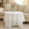 White Lace Square Tablecloth, Vintage Floral Embroidered Table Cloths Square Small Table Cloth Dustproof Tables Protector for Kitchen Dining Room