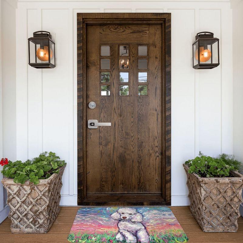 Starry Night Poodle Entrance Door Mat Anti-Slip Kitchen Bathroom Cute Pet Puppy Floor Bedroom Home Decor Rug Entrance Carpet Rug