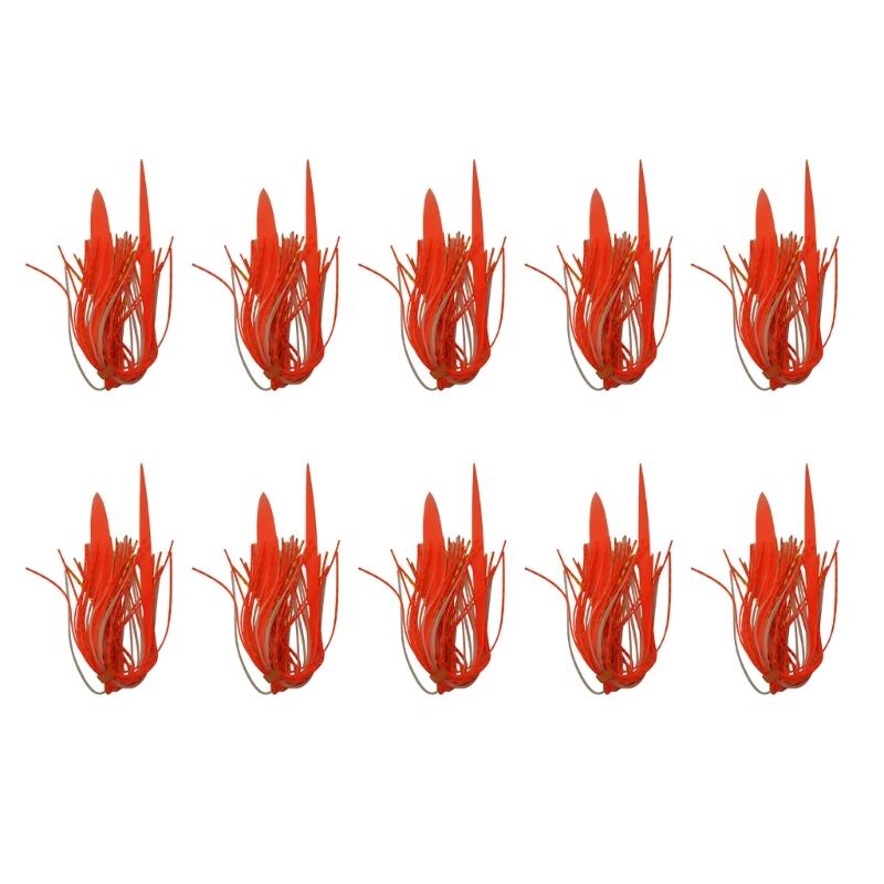 

10Pcs Silicone Jigs Skirts Jigs Head Replacement Spinnerbaits Skirts Luminously Fishing Lures Skirt Fishing Accessories флуоресцентный оранжевый
