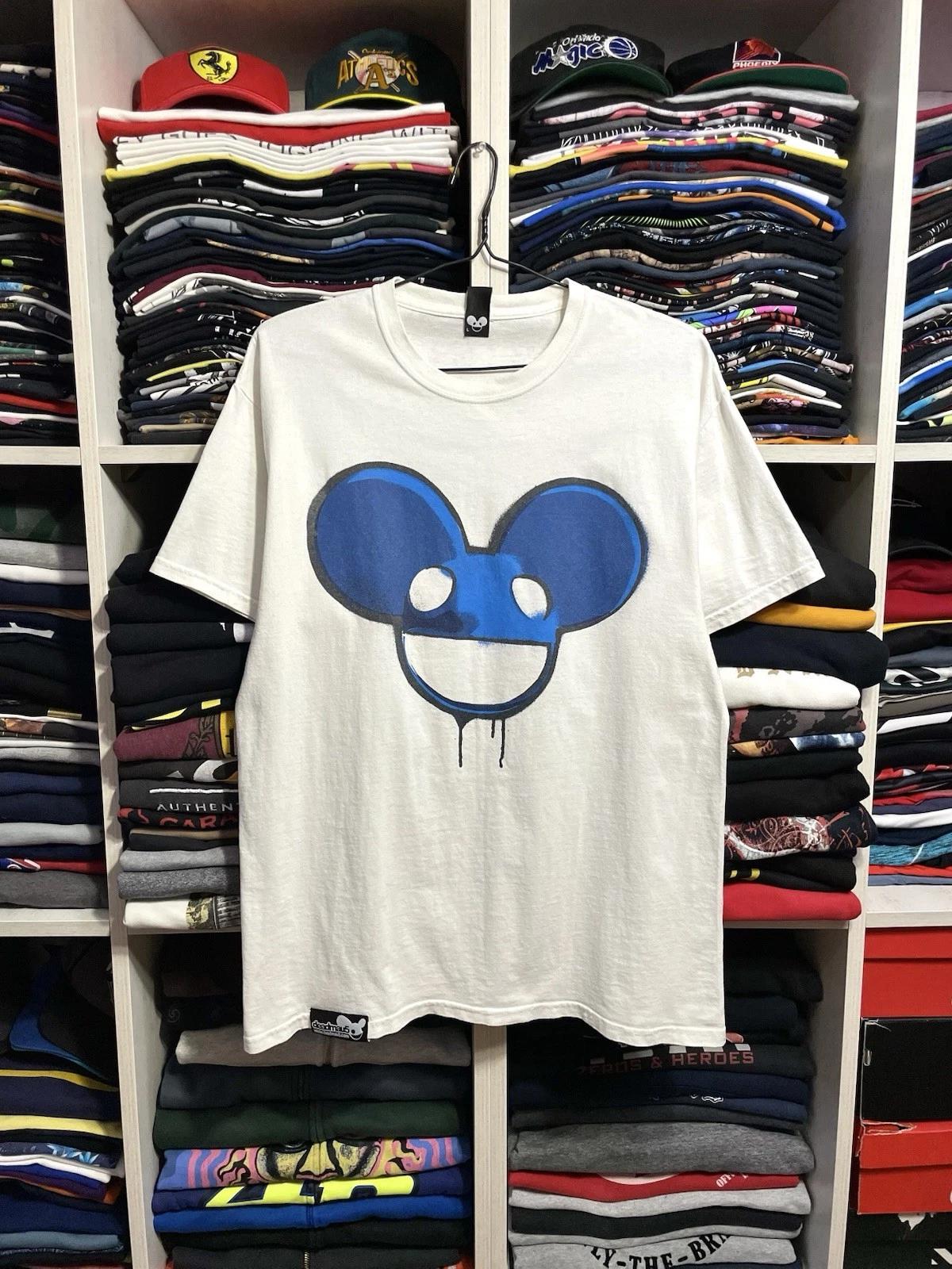Vintage Y2K Deadmau5 DJ Electronic Rave House Band T-Shirt Size L White S