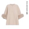 ELLASSAY 2025 Autumn Sheep Wool Blend Cape-Style Mid-Length Coat