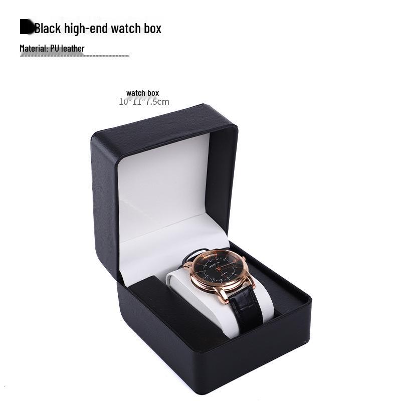 Frosted PU Flip-Top Watch and Jewelry Storage Box