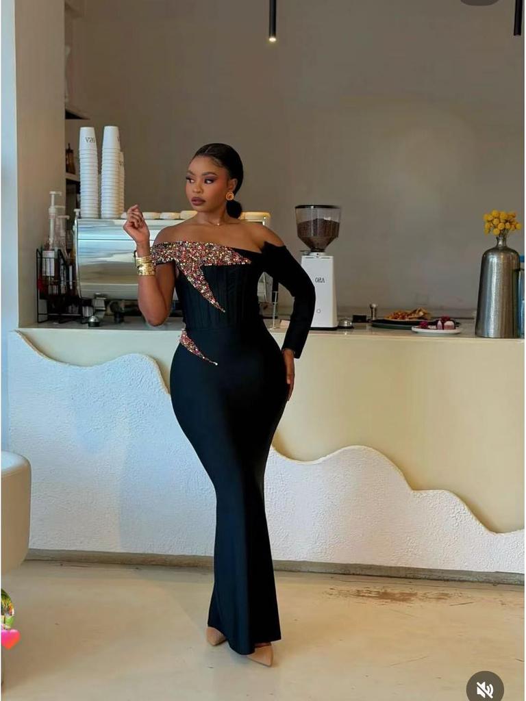 Luxury Rhinestone One-Shoulder Evening Gown - Sexy, Fashionable, Socialite Style Women's Clothing