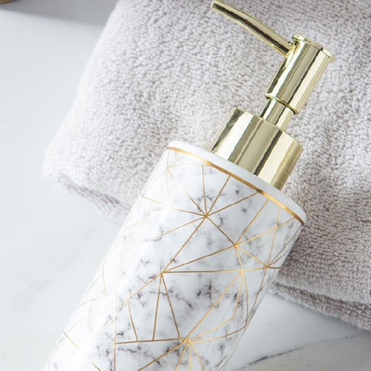 Stylish 300ml Marble Ceramic Soap Dispenser Bottle Empty Bottle Modern Bathroom Decors for Hand Sanitizer & Shampoo