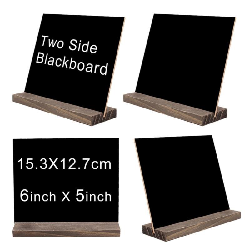 8Pcs Small Chalkboards with Wood Stand Double Sided Message Board Sign Table Number Food Sign for Wedding Party