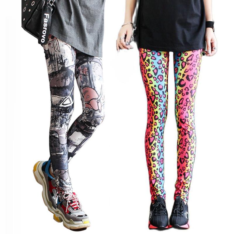 

Nessaj Мода Печатные леггинсы Женщины Высокие эластичные повседневные брюки-карандаши Высокая талия Йога Колготки