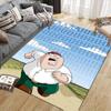Peter Griffin Flannel Printed Carpet, Home Sofa Decoration for Living Room & Bedroom, Non‑Slip Play Flannel Floor Mat for Game Room