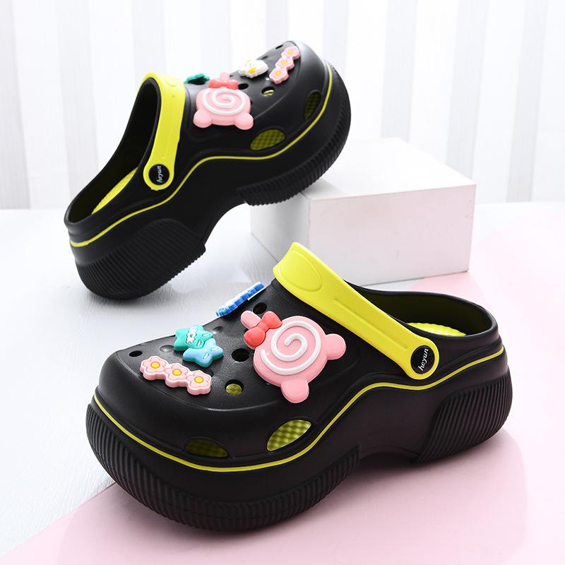 Spring and summer women's hole shoes non-slip round head wear-resistant fashion solid color leisure outdoor beach