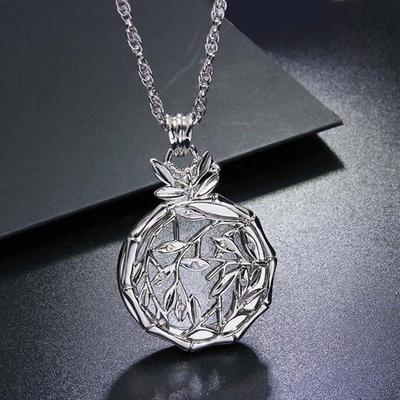 Gorgeous Portable Bamboo Silver Long Double Swing Magnifying Necklace Antique Necklace Magnifying Necklace Magnifying Necklace Magnifying Necklace