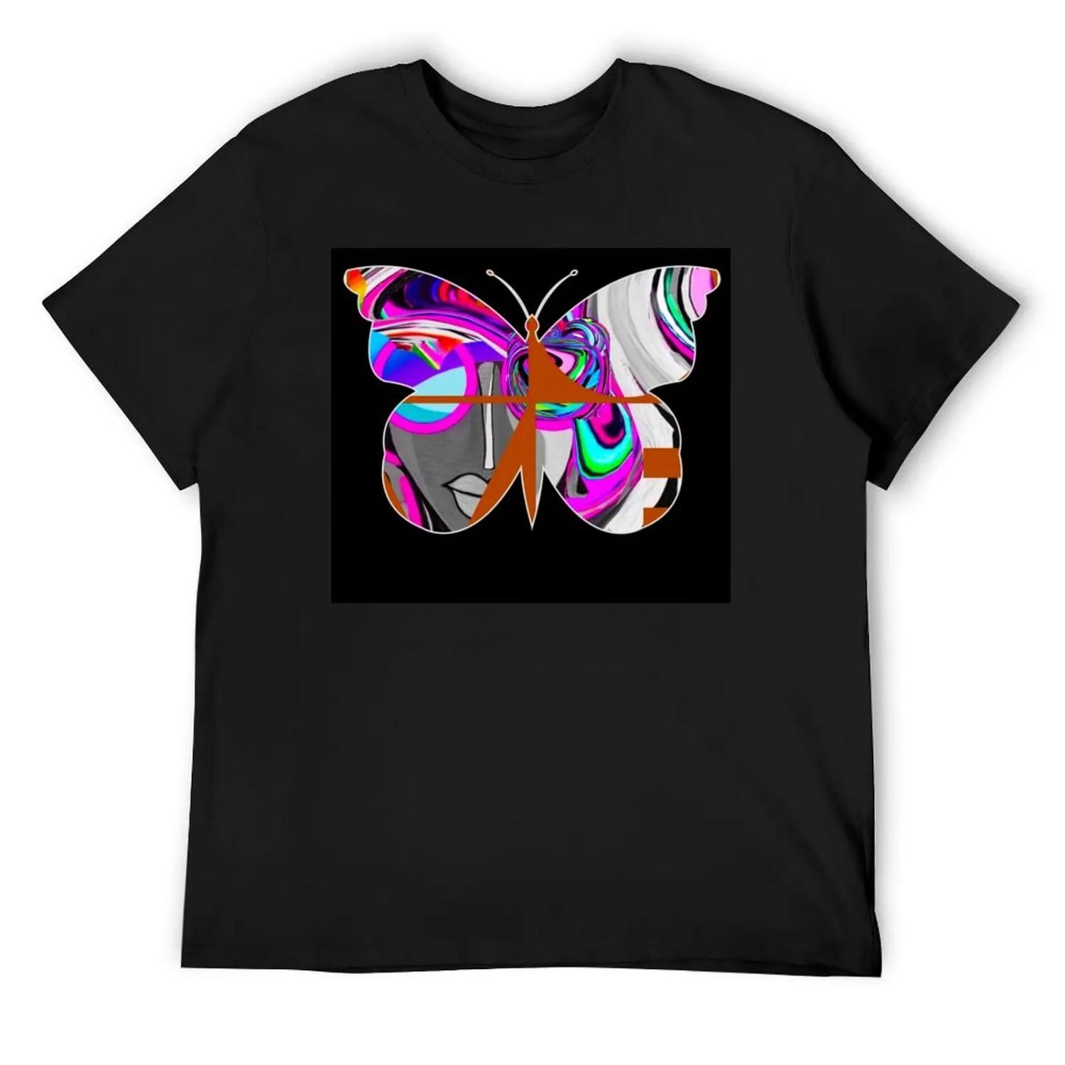 

Butterfly Retro Girl - Brown _ Black T-Shirt new edition affliction shirts heavyweights clothes for men XXXXXL чорний