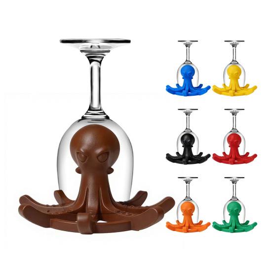 Octopus-Shaped Cup Drying Rack with 8-Arm Creative PLA Water Bottle Holder for Mugs Glasses Tumblers Space-Saving Countertop Organizer for Kitchen