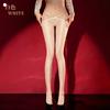 Sexy Women Open Crotch Thin Pantyhose Bandage Low Waist Shaping Tights Oil Glossy Shiny Maid Dance Wear Sexy Stockings