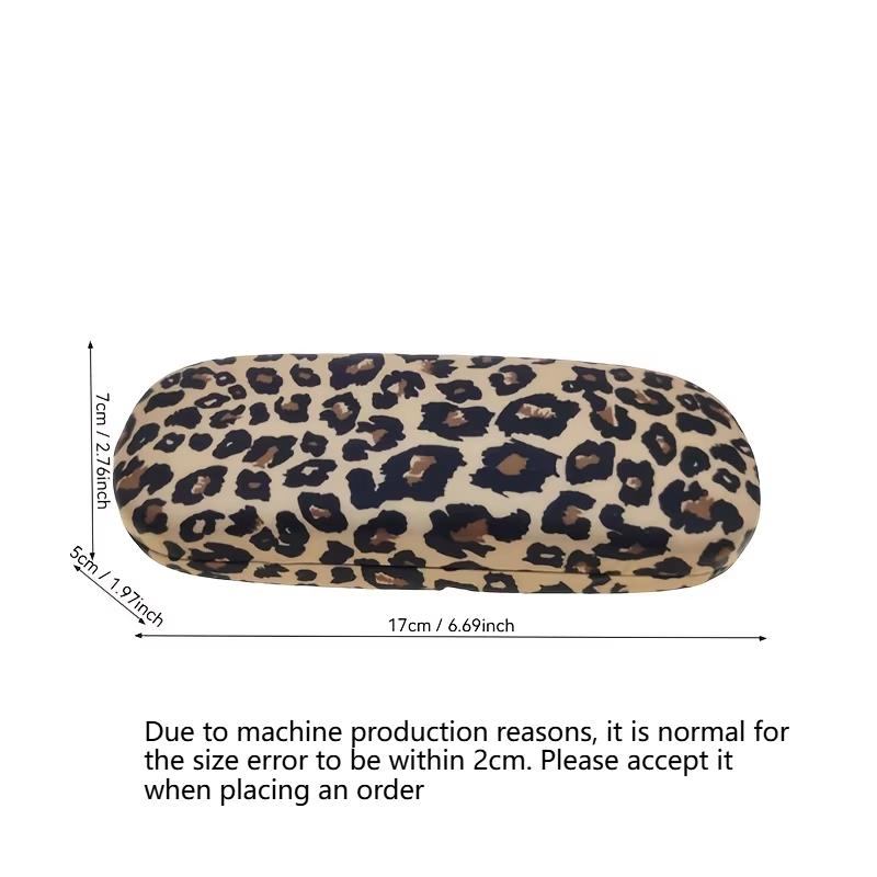 1pc Luxury Leopard Print Metal Glasses Case - Durable Stainless Steel, Stylish Design for Glasses & Accessories