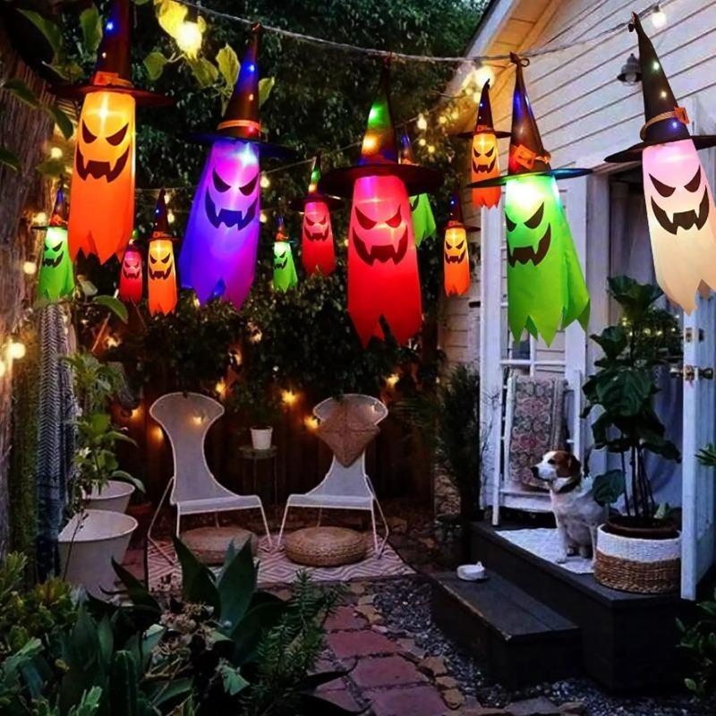 5pcs New Halloween LED decorative lights ghost hanging lights and Ghost Festival room atmosphere decoration lights