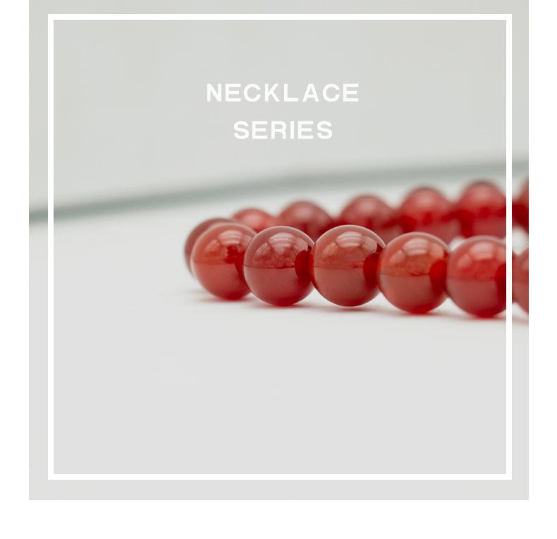 2024 Chinese Style Agate Beaded Necklace in Sterling Silver Clavicle Chain - High-End Fashion for Spring/Summer
