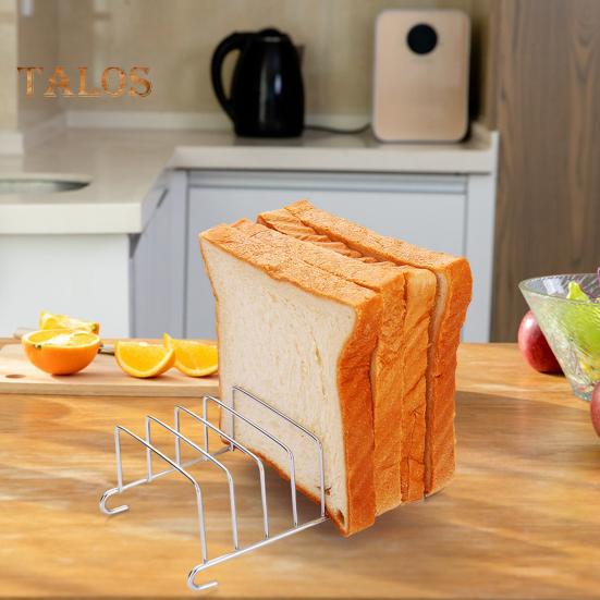 Nerezový stojan na chléb 8-drážkový držák toastů pro vzduchovou fritézu Obdélníkový stojan na toasty do kuchyně Nerezový stojan na chlazení chleba Víceúčelový stojan na toasty