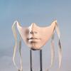 Half Face Japanese Samurai Mask Lightweight Plastic Adjustable Straps for Halloween Cosplay Comic Con Exhibition Events