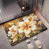 Floor Mat 3D Flower Pattern Non-Slip Rubber Backing Absorbent Quick-Drying Rug Bathroom Kitchen Laundry