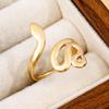 Adjustable Stainless Steel Snake-Shaped Open Ring with Bright Surface and Niche Design