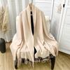 Winter Scarf Women Luxury Autumn Winter Cashmere Scarf Thickened Warm Shawl Classic Tassels Fluffy Scarf Solid Cope Foulard