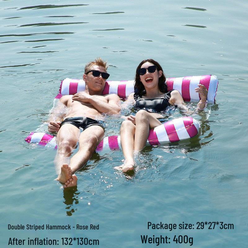 Tumbona Flotante Inflable Plegable Transfronteriza con Respaldo y Malla