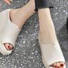 Keilabsatz dicker Boden Ein-Wort-Schlepp Damen 2025 neue Sommermode vielseitig rutschfest weicher Boden hoher Absatz Oberbekleidung coole Hausschuhe Damen