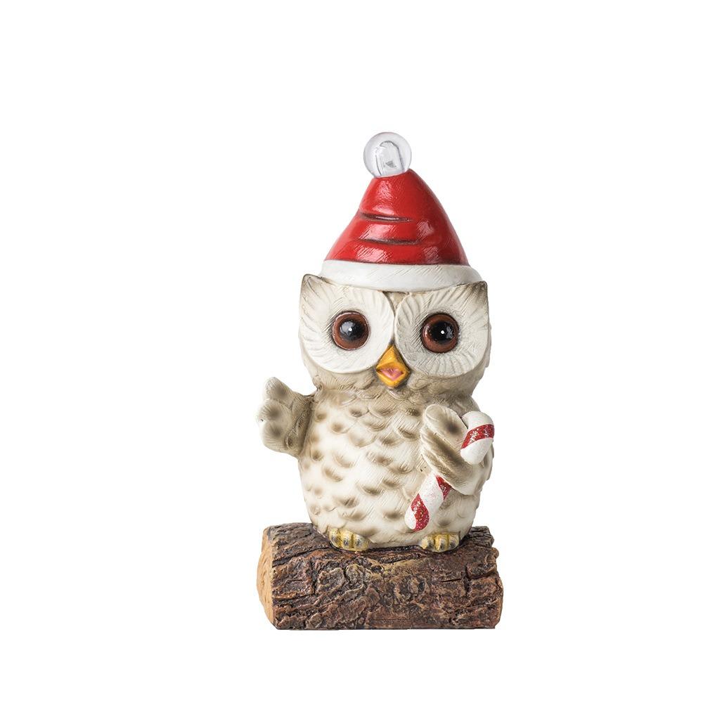 

Big Eyes Luminous Owl Figurine Cute Merry Christmas Decorations New Year Gift Style 3
