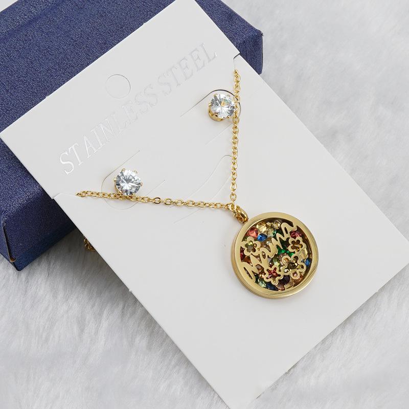 

Набор маминых ожерелий из 18-каратного золота и нержавеющей стали - Универсальный европейский и американский дизайн для подарка на День матери