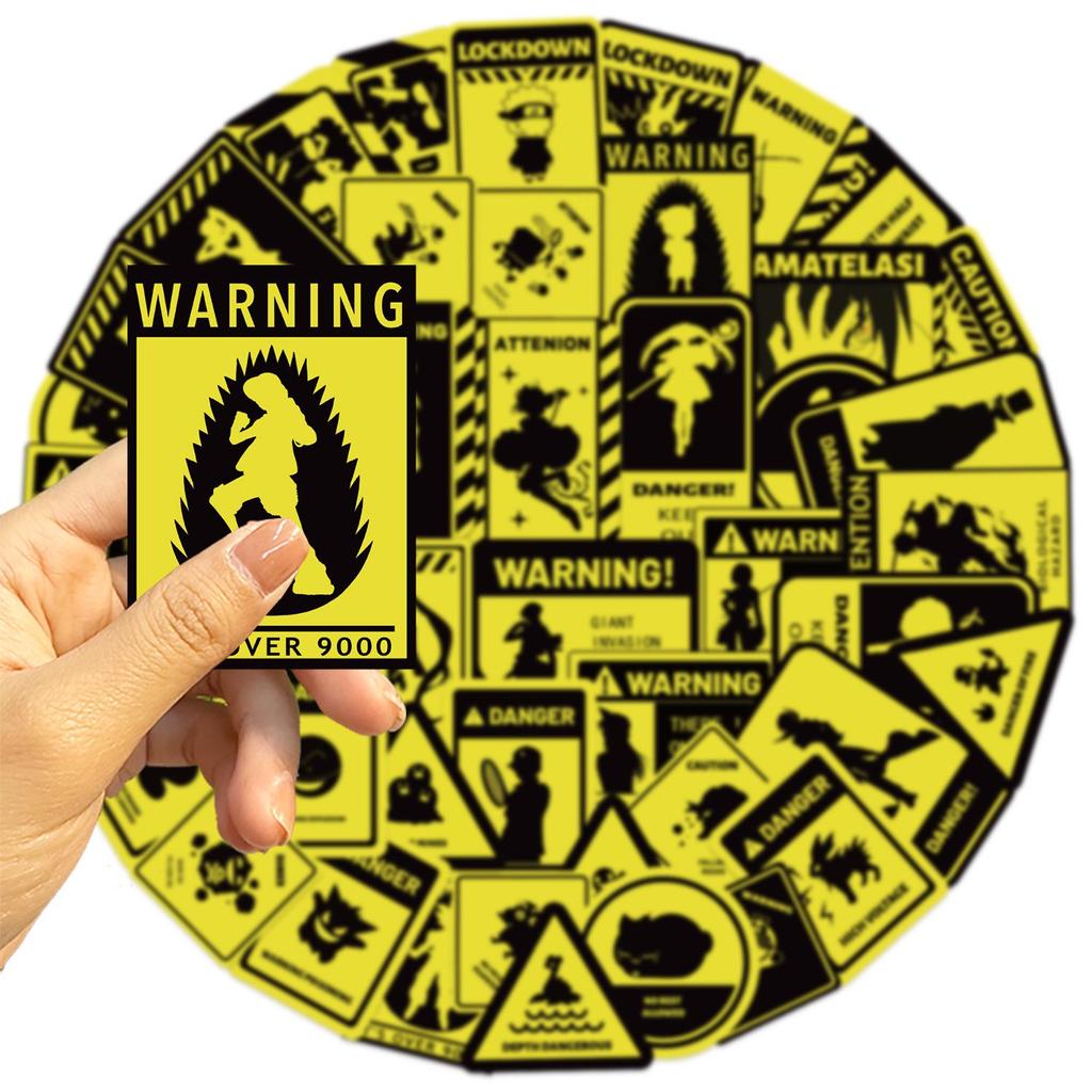 50 Hot Anime Warning Stickers: Cartoon Graffiti for Scrapbooks, Phone Cases, & Decoration. Waterproof & Self-Adhesive. 50 Sheets.