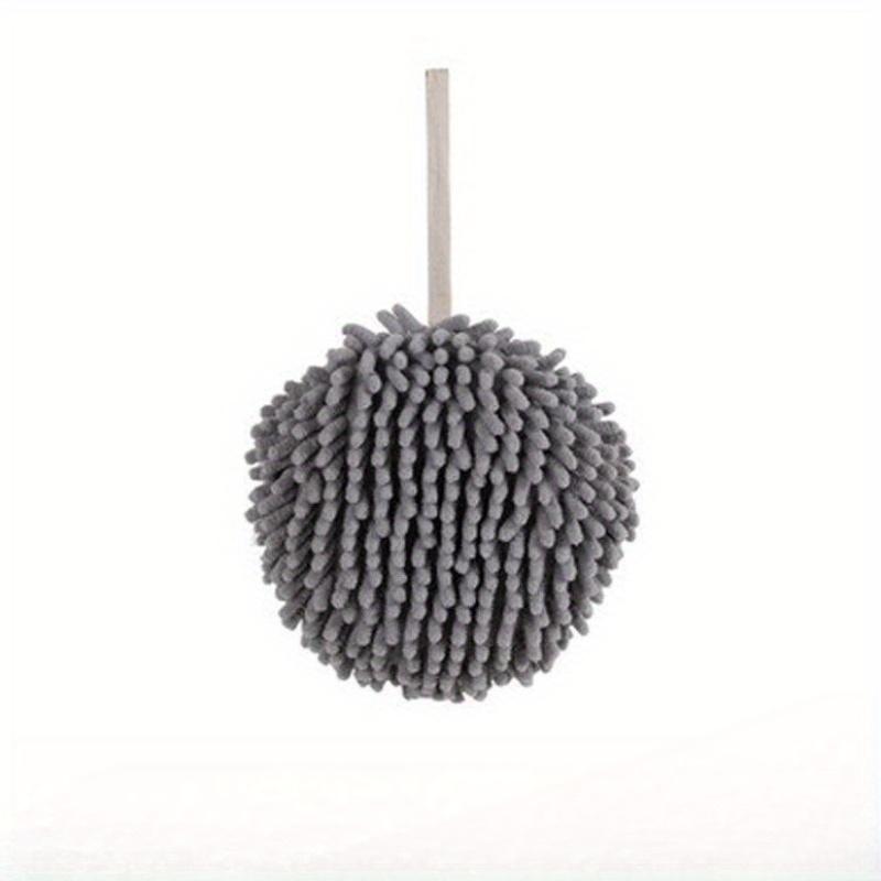 1pc Hanging Chenille Hand Wipes Kitchen Bathroom Hand Towel Ball with Hanging Loops Quick Dry Soft Absorbent Microfiber Towels