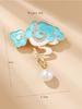 Chinese Style Ethnic Hollowed Out Oil Drop Pearl Butterfly Auspicious Cloud Pendant Brooch Cheongsam Accessories Female Pins Long-Lasting Color Brooch
