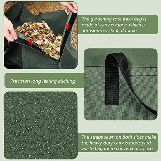 Leaf Storage Bag Portable Waterproof Handle Oxford Cloth Garden Leaves Weed Trash