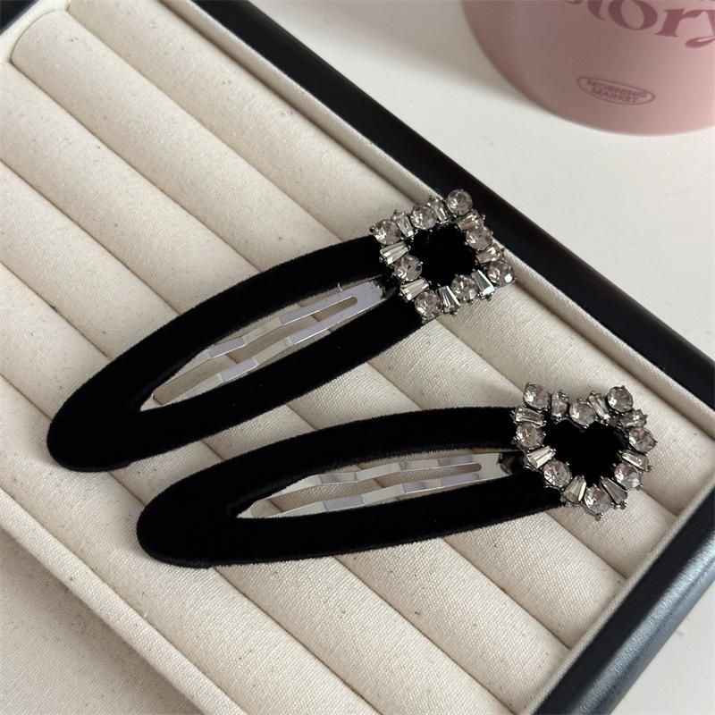 Diamond in the Debris Oval BB Clip Love Square Barrettes Women's Side Bang Clip Simple Style Side Versatile Hair Accessories New