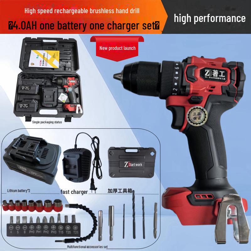 Bezszczotkowa Akumulatorowa Wiertarko-Wkrętarka Udarowa Wielofunkcyjna o Wysokiej Mocy do Stali i Betonu