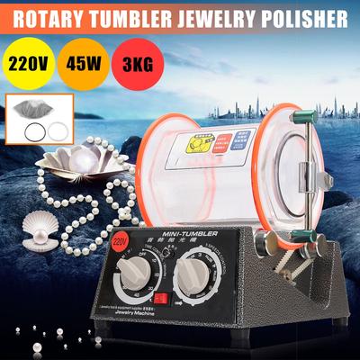 3KG Capacity Drum Tumbler Rotary Tumbler Finishing Machine Jewelry Polisher Finisher Machine + Polishing Bead  230*180*100mm