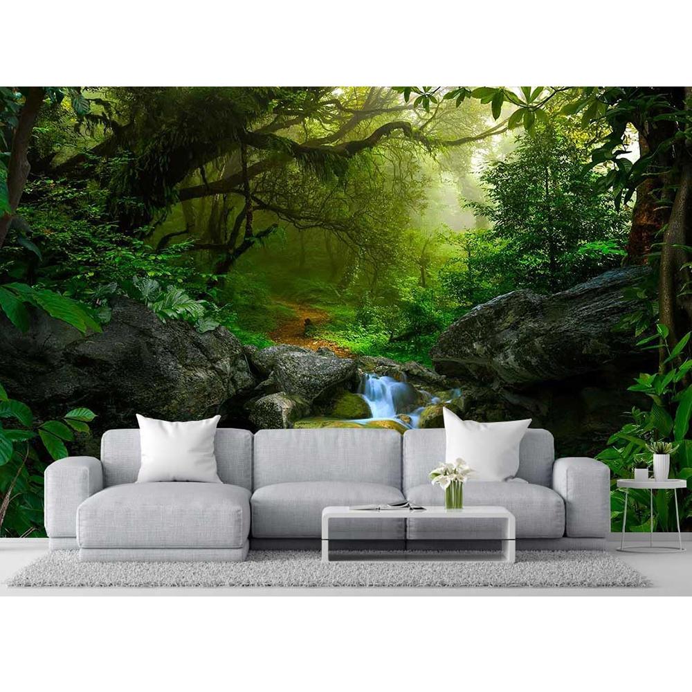 Modern Forest Mural Waterfall Wallpaper Large Landscape Nature Wall Mural For Bedroom Living Room Home Decor