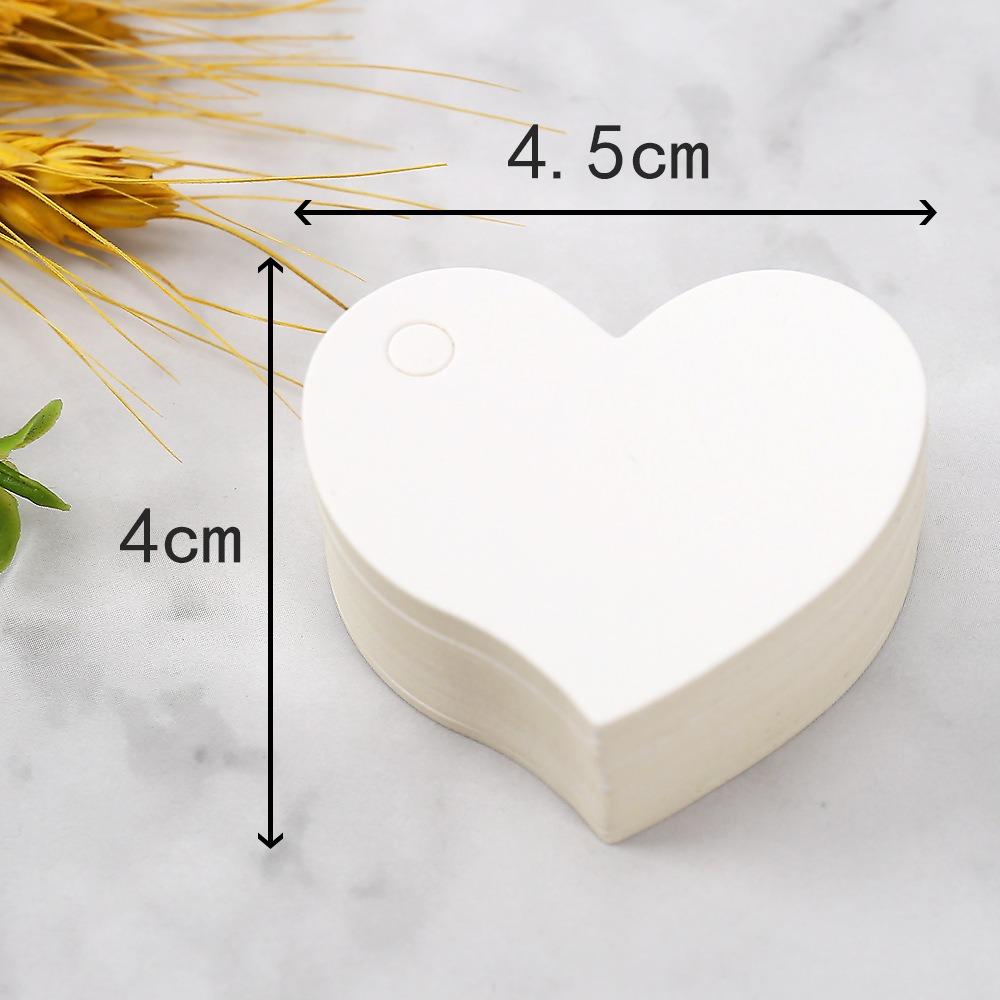 100pcs Heart Shaped Cards Blank Cards Label Kraft Paper Hanging Decoration Hand Gift Hanging Tag DIY Crafts