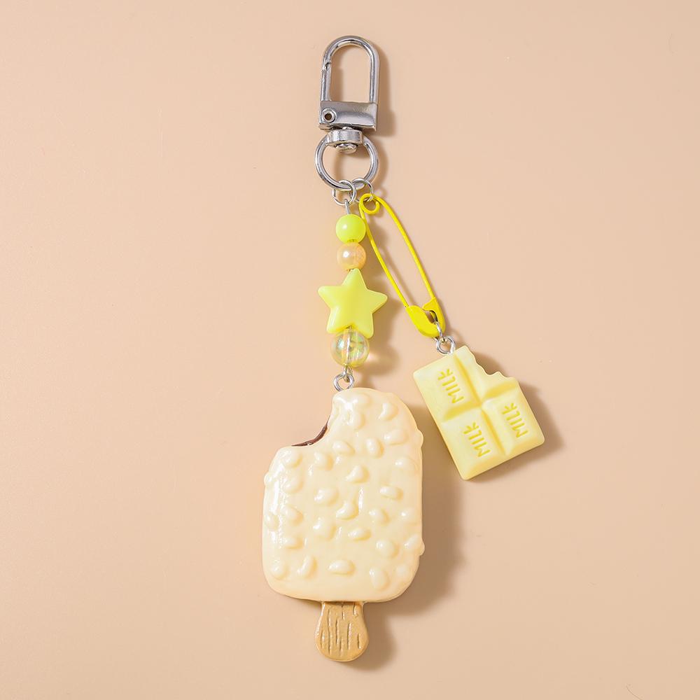 New Simulation Popsicle Ice Cream Keychain Chocolate Key Ring Pendant for Women Girls Handbag Decor DIY Kid's Jewelry Gifts