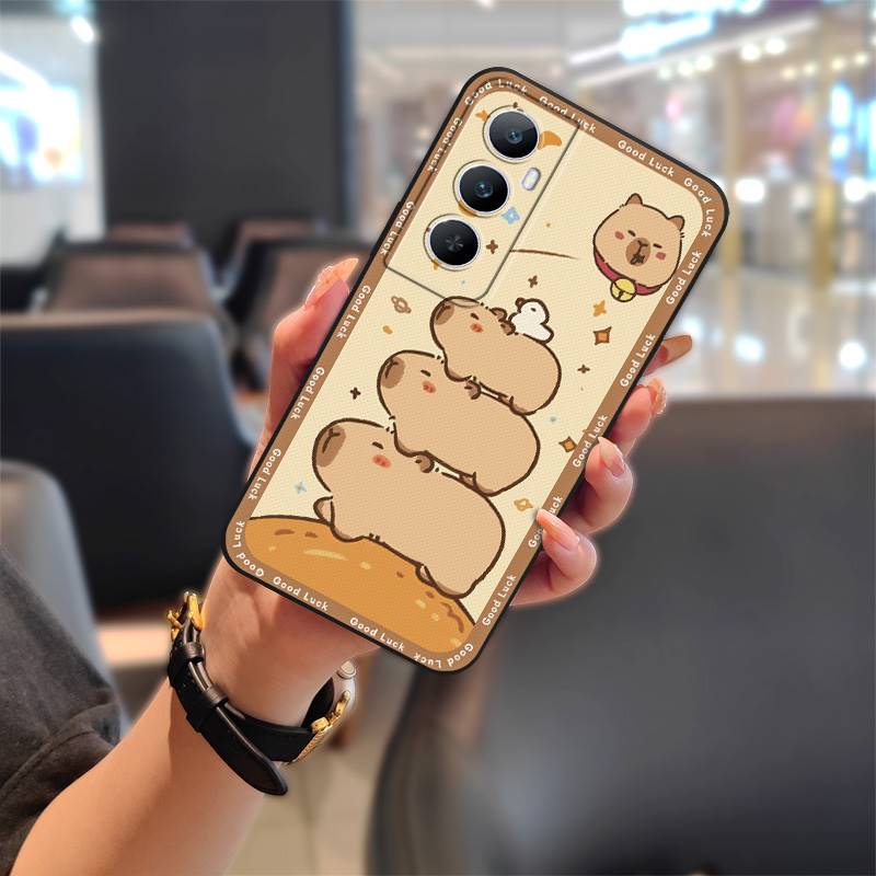 Silicone Back Cover Phone Case For Realme C65 Shockproof Protective Dirt-resistant Phone Pouch Cute Cartoon TPU Graffiti