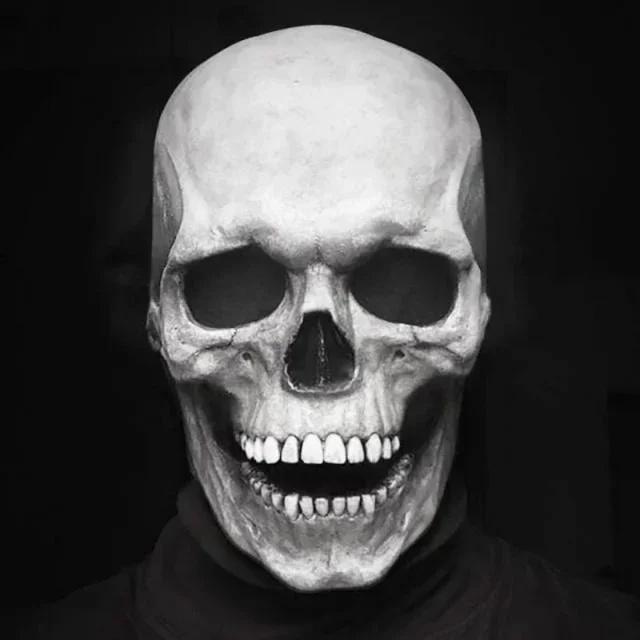 Full Head Skull Mask Carnival Adults Realistc Anonymous Halloween Moveable Mouth Jaw Anime Horror Helmet Skeleton Headgear Masks