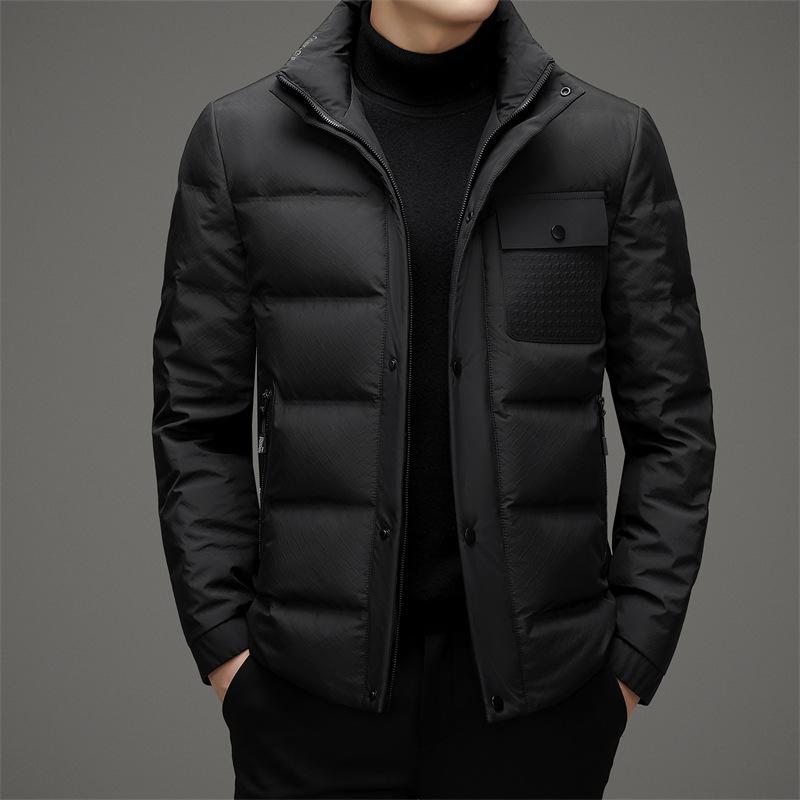 Stand Collar Down Jacket Men's Autumn and Winter New White Duck Down Workwear Down Jacket Warm Casual Down Jacket