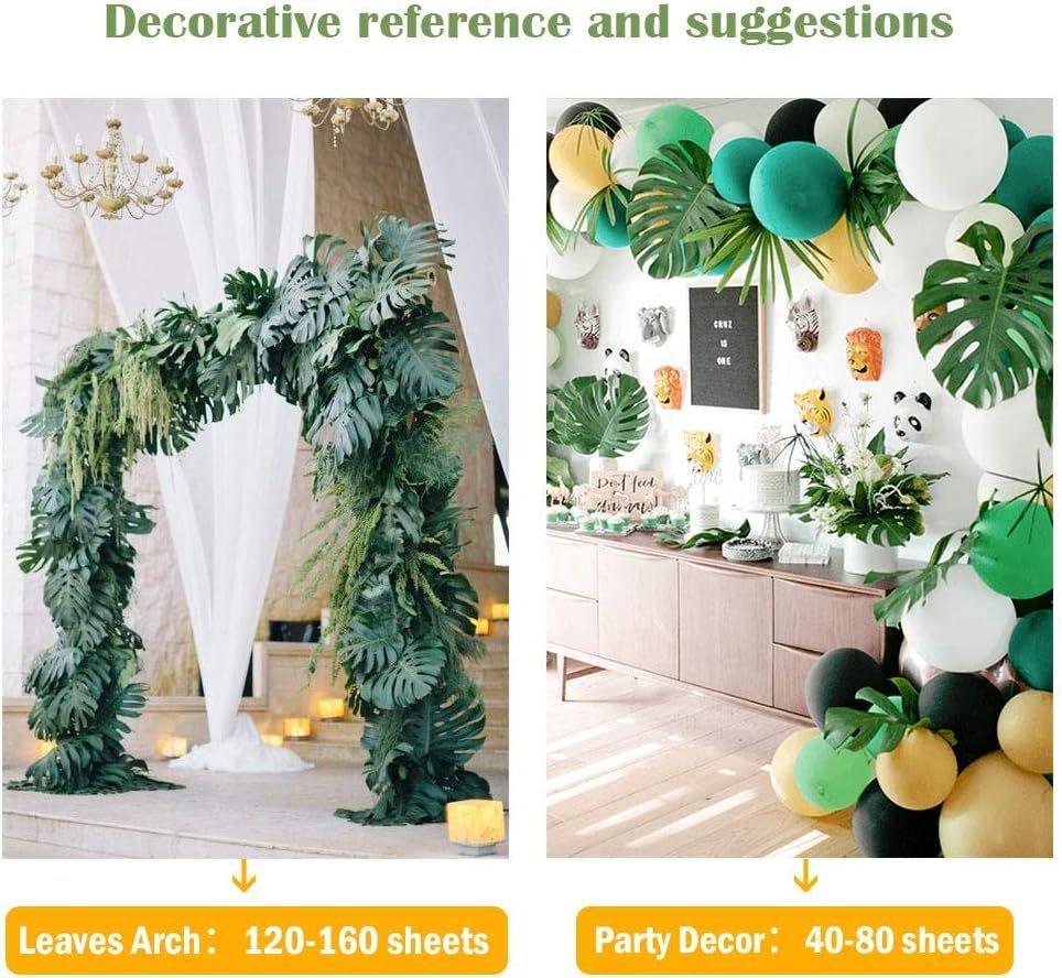 12Pcs Artificial Palm Leaves Hawaiian Luau Jungle Beach Theme Party Decor DIY Supplies for Birthday Holiday Home Wall Decor