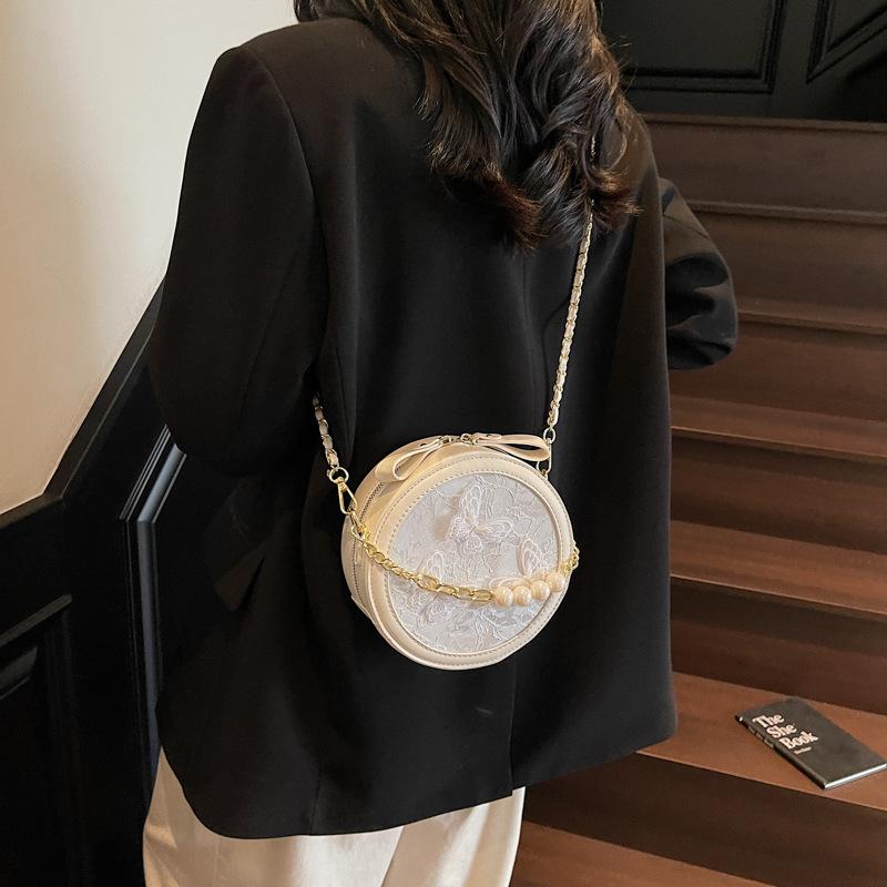 Niche Chinese Style Fashion Three-dimensional Butterfly Women's Small Bag 2025 New Chain Shoulder Crossbody Small Round Bag