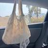 Korean Lace Flower Canvas Shoulder Bag - 2025 Large Capacity for Women