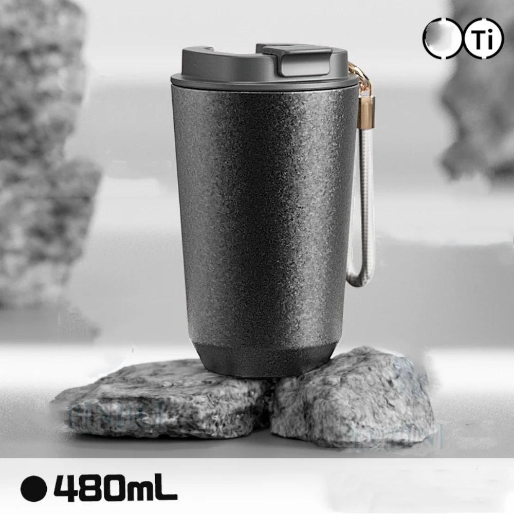 Thermal Insulated Coffee Travel Mug with Lid Leakproof Titanium Liner Tumbler for Hot And Cold Drinks