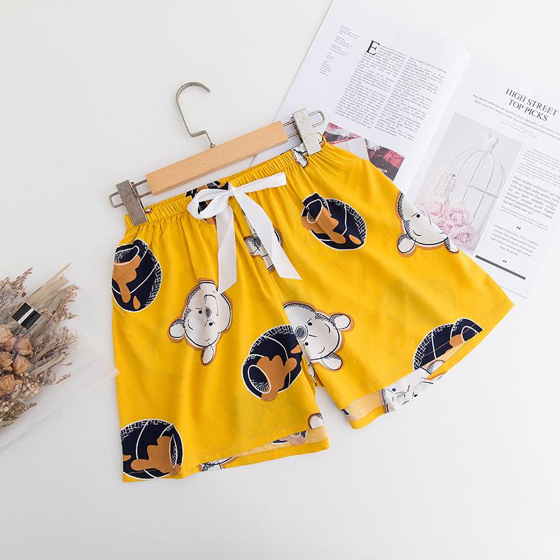 Women's Summer Cotton Silk Drapey Floral Shorts with Elastic Waist