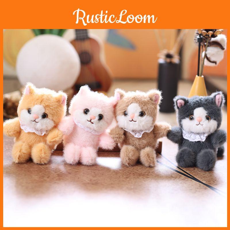 Cat Realistic Cute Plush Keychain With Ultra Soft Pp Cotton Bag Gift Charm