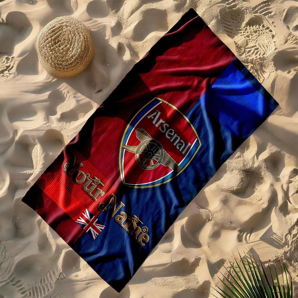 Arsenal F.c. Personalized Name Beach Towel Soft Durable Quick-Dry